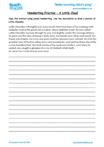 Worksheets for kids - handwriting-practise-a-little-cloudcharacter-description